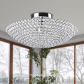 3-luz Chrome em forma de tigela de cristal Flush Mount Lamp-51107